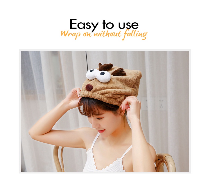 Cartoon Hair Drying Cap-2